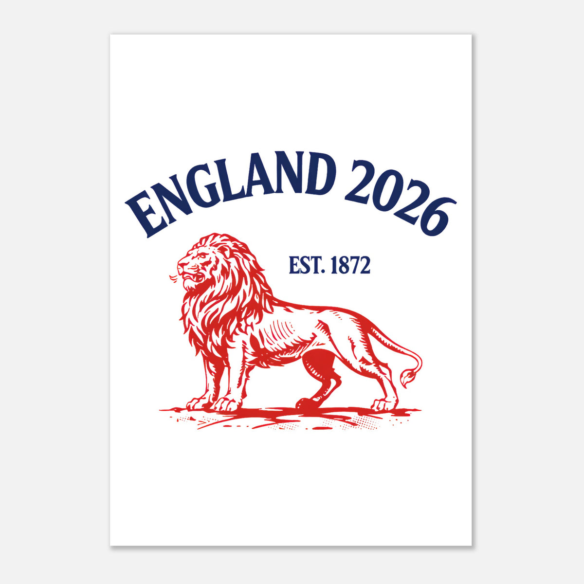 Vintage Lion Badge A3 Poster β England 2026, Taylored Merch