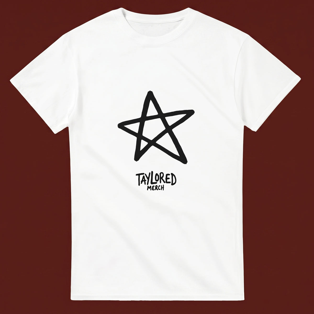 Big Star streetwear tee, oxblood flat-lay