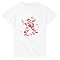 Kickflip single-line skater — Taylored Merch heavyweight streetwear t-shirt, front print