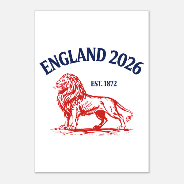 Vintage Lion Badge A3 Poster — England 2026, Taylored Merch