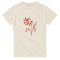 Single-line rose — Taylored Merch heavyweight streetwear t-shirt, front print
