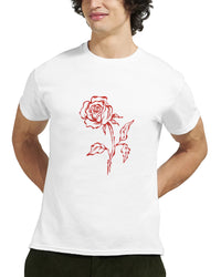 Single-line rose — Taylored Merch heavyweight streetwear t-shirt, front print