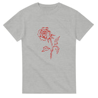 Single-line rose — Taylored Merch heavyweight streetwear t-shirt, front print