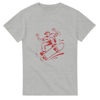 Kickflip single-line skater — Taylored Merch heavyweight streetwear t-shirt, front print