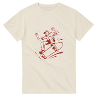 Kickflip single-line skater — Taylored Merch heavyweight streetwear t-shirt, front print