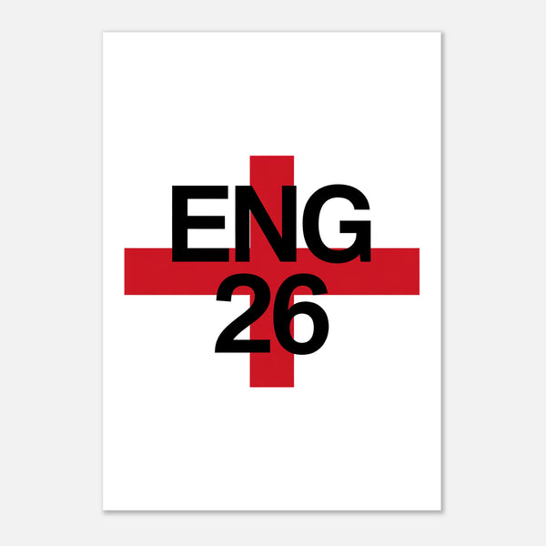 ENG 26 Modern Minimal A3 Poster — England 2026, Taylored Merch