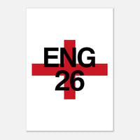 ENG 26 Modern Minimal A3 Poster — England 2026, Taylored Merch