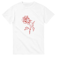 Single-line rose — Taylored Merch heavyweight streetwear t-shirt, front print