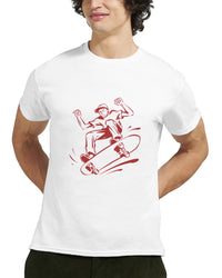 Kickflip single-line skater — Taylored Merch heavyweight streetwear t-shirt, front print