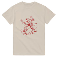Kickflip single-line skater — Taylored Merch heavyweight streetwear t-shirt, front print
