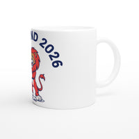 Cartoon Lion Mascot Mug — England 2026, Taylored Merch