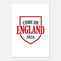 Come On England Shield A3 Poster — England 2026, Taylored Merch