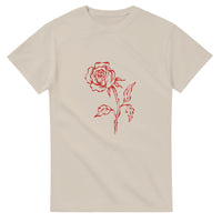 Single-line rose — Taylored Merch heavyweight streetwear t-shirt, front print