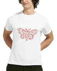 Single-line moth — Taylored Merch heavyweight streetwear t-shirt, front print