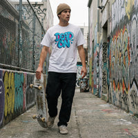 Dead On streetwear tee, worn