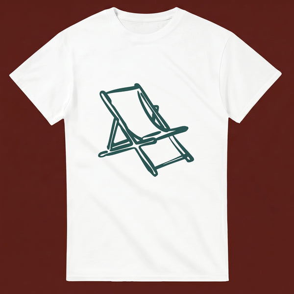 Deckchair streetwear tee, oxblood flat-lay