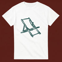 Deckchair streetwear tee, oxblood flat-lay