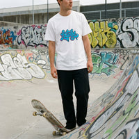 Lately streetwear tee, on model