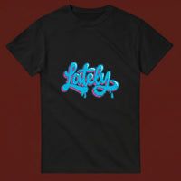 Lately streetwear tee, black colourway