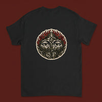 Overgrown — Taylored Merch streetwear tee, black, back print flat-lay
