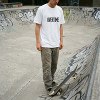 Overtime streetwear tee, on model