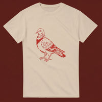 Pigeon streetwear tee, sand colourway