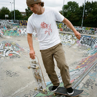 Rose streetwear tee, on model