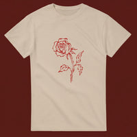 Rose streetwear tee, sand colourway