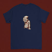 Sea Legs — Taylored Merch streetwear tee, oxblood studio flat-lay, navy back print