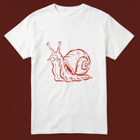 Snail streetwear tee, oxblood flat-lay