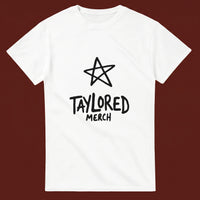Star Stack streetwear tee, oxblood flat-lay