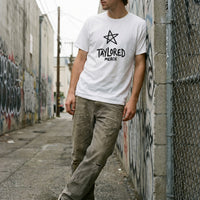 Star Stack streetwear tee, worn