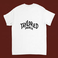 Warp streetwear tee, oxblood flat-lay
