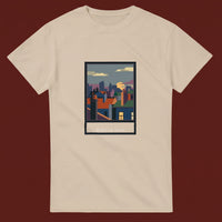 Window Seat streetwear tee, sand colourway